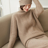 Womens Cashmere Sweater Turtleneck Cable - Knit Cashmere Blouses Cashmere Tops